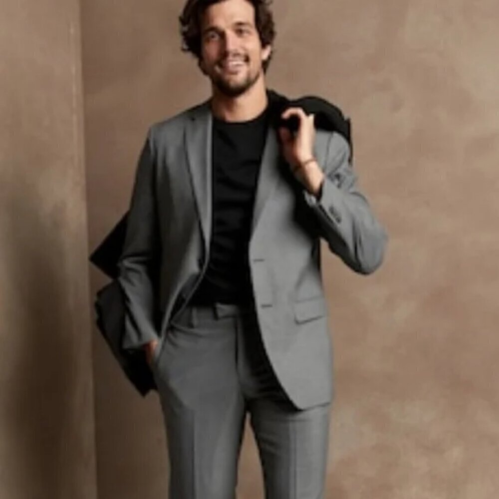 Banana Republic Modern Fit Suit Wool Jacket in Gray 38S